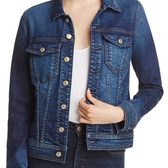 7 For All Mankind Classic Denim Jacket in Eden Port Size XS - Picture 1 of 10